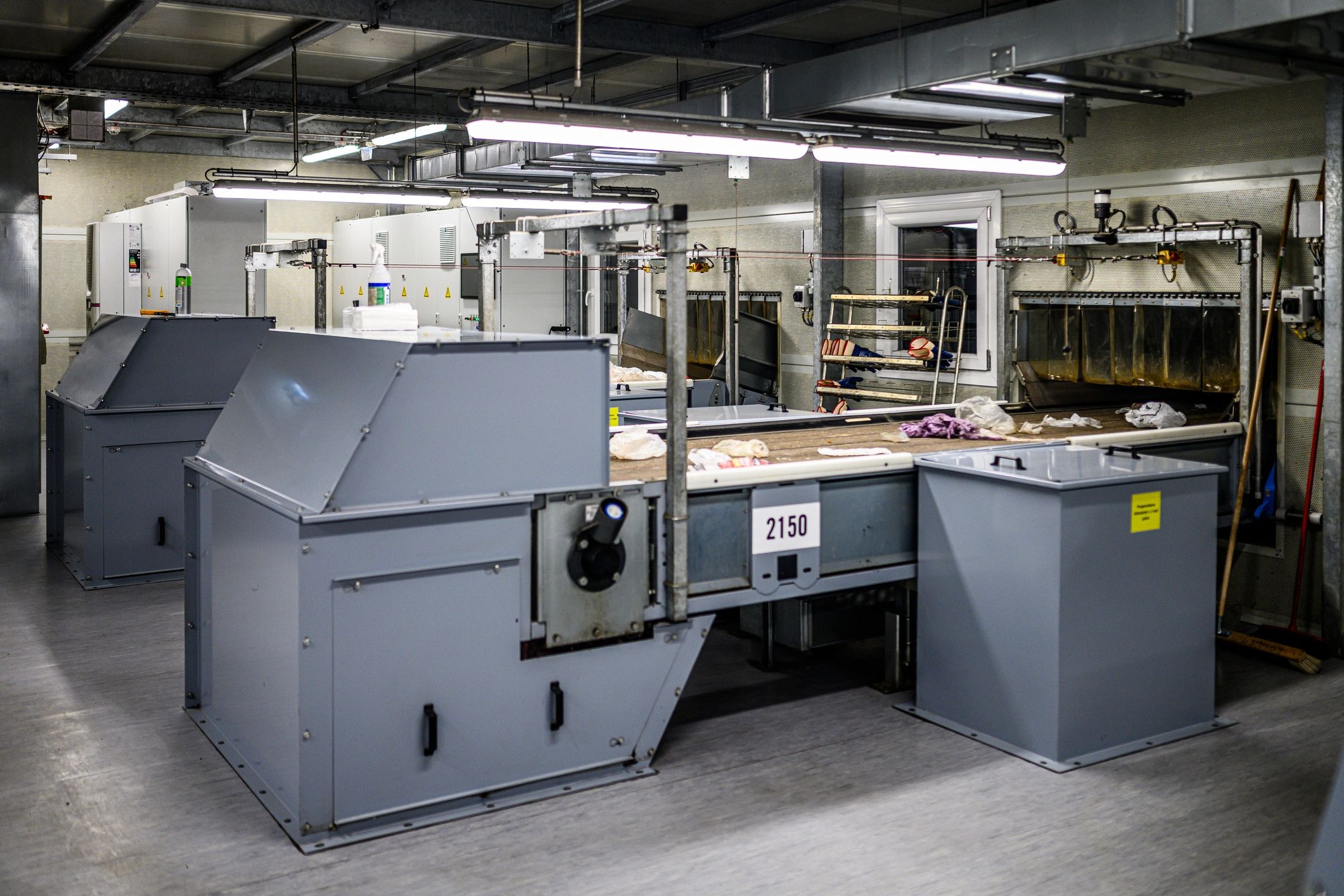 Industrial recycling facility interior
